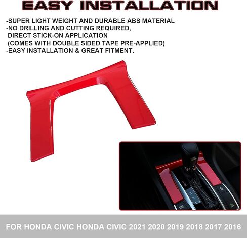 غطاء إطار لوحة التحول التقنية Xotic Trans Trim Trim Trim Carbon Fiber ، متوافق مع Honda Civic 10th Gen 2016 2017 2018 2019 2020 2021 (ناقل حركة أوتوماتيكي فقط) in Saudi Arabia