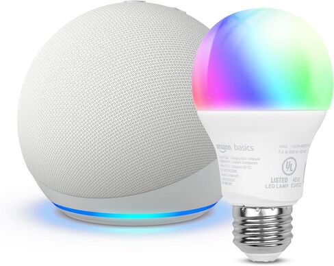 Echo Dot with Amazon Basics Smart Color Bulb in Saudi Arabia