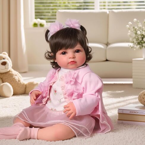 BABESIDE Lifelike Reborn Baby Dolls Girl, 20 Inch Realistic Newborn Real Life Soft Vinyl and Cloth Body Poseable Doll Girls with Feeding Kit Gift Box for Kids Age 3+ in Saudi Arabia