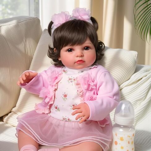BABESIDE Lifelike Reborn Baby Dolls Girl, 20 Inch Realistic Newborn Real Life Soft Vinyl and Cloth Body Poseable Doll Girls with Feeding Kit Gift Box for Kids Age 3+ in Saudi Arabia