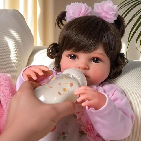 BABESIDE Lifelike Reborn Baby Dolls Girl, 20 Inch Realistic Newborn Real Life Soft Vinyl and Cloth Body Poseable Doll Girls with Feeding Kit Gift Box for Kids Age 3+ in Saudi Arabia