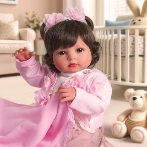 BABESIDE Lifelike Reborn Baby Dolls Girl, 20 Inch Realistic Newborn Real Life Soft Vinyl and Cloth Body Poseable Doll Girls with Feeding Kit Gift Box for Kids Age 3+ in Saudi Arabia
