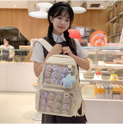 حقيبة Ita لطيفة على ظهره للنساء ، حقيبة Daypack Daypack Kawaii y2k itabag Lolita Bag Bag Bag Bag Bag Daypack Daypack (الأزرق) in Kuwait