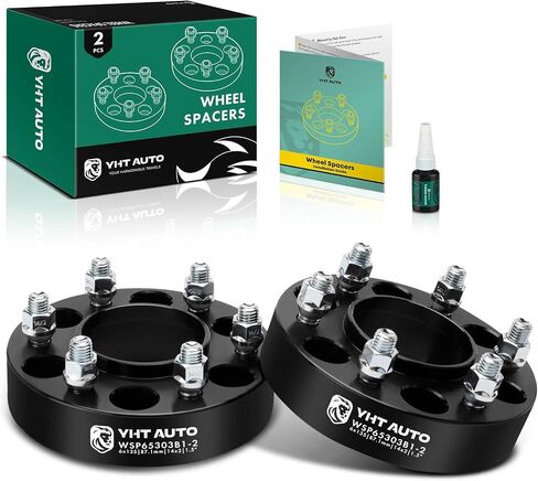 Yhtauto 6x135mm Hubcentric Wheel Spacers 1.5 بوصة يناسب Ford F-150 ، Expedition ، Lincoln Navigator ، نماذج Mark LT ، فواصل الإطارات المزورة 1.5 بوصة مع M14x2 ترصيع 87.1 مم Bore 2pcs ، Black in Saudi Arabia