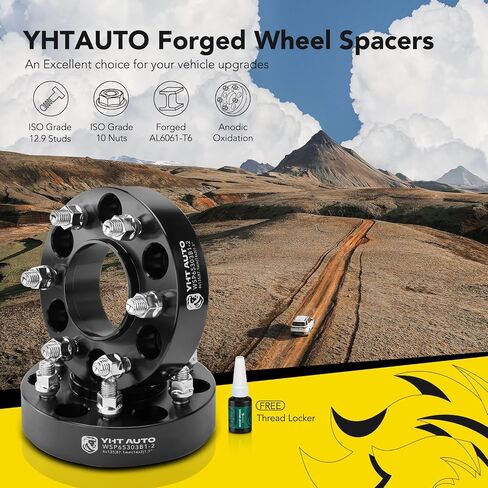 Yhtauto 6x135mm Hubcentric Wheel Spacers 1.5 بوصة يناسب Ford F-150 ، Expedition ، Lincoln Navigator ، نماذج Mark LT ، فواصل الإطارات المزورة 1.5 بوصة مع M14x2 ترصيع 87.1 مم Bore 2pcs ، Black in Saudi Arabia