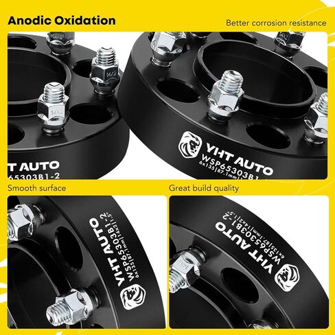 Yhtauto 6x135mm Hubcentric Wheel Spacers 1.5 بوصة يناسب Ford F-150 ، Expedition ، Lincoln Navigator ، نماذج Mark LT ، فواصل الإطارات المزورة 1.5 بوصة مع M14x2 ترصيع 87.1 مم Bore 2pcs ، Black in Saudi Arabia
