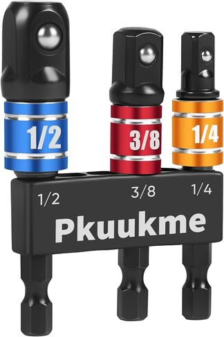 مجموعة محول محول مقبس 3PCS - 1/4 "، 3/8" ، 1/2 "محولات مقبس الحفر مع بت سائق التمديد وحاملها ، محولات حفر المقبس متوافقة مع تدريبات الطاقة وجع عزم الدوران العالي in Kuwait