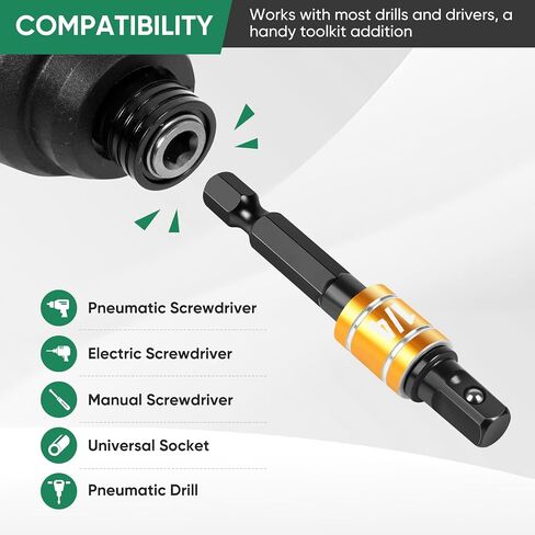 مجموعة محول محول مقبس 3PCS - 1/4 "، 3/8" ، 1/2 "محولات مقبس الحفر مع بت سائق التمديد وحاملها ، محولات حفر المقبس متوافقة مع تدريبات الطاقة وجع عزم الدوران العالي in Kuwait