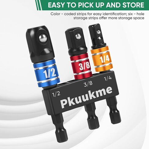 مجموعة محول محول مقبس 3PCS - 1/4 "، 3/8" ، 1/2 "محولات مقبس الحفر مع بت سائق التمديد وحاملها ، محولات حفر المقبس متوافقة مع تدريبات الطاقة وجع عزم الدوران العالي in Kuwait