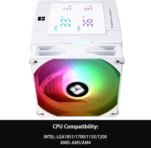 Thermalright Peerless Assassin 120 Digital Argb Black CPU CONER ، أبراج مزدوجة وتبريد معجبين مزدوج ، مبرد الهواء CPU ، غطاء شاشة رقمية ، لـ AM4/AM5 ، Intel LGA1851/1700/115X/1200 in Kuwait