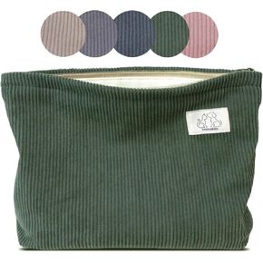 Happyheidi Navy Green Corduroy Bag Bag Cosmetic Actmetic Pouch in Kuwait