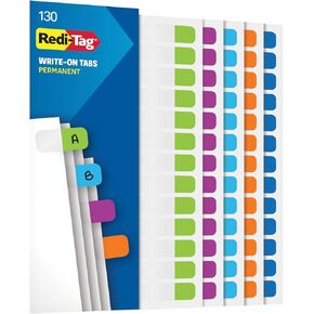 عروات كتابة Redi-Tag، عروات مؤشر لاصقة دائمة، ألوان باستيل متنوعة: وردي، أرجواني، أزرق، أزرق مخضر، أخضر، 1 بوصة × 7/16 بوصة، 130 عبوة (1009306) in Kuwait