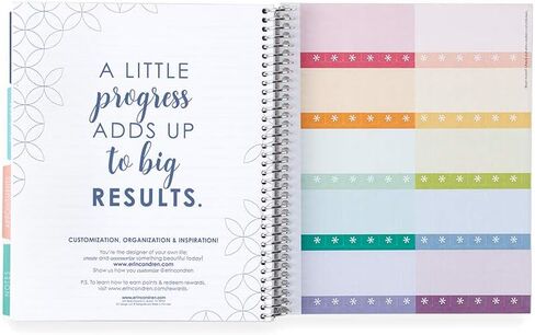 Erin Condren مخطط علاج طبي حلزوني مقاس 7 × 9 بوصة - أربع علامات تبويب، فروق تتبع العلاج، صفحات المعلومات الطبية، سجل الدعم، صفحات الملاحظات المبطنة in Kuwait
