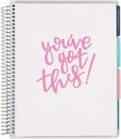 Erin Condren 7" x 9" Spiral Bound Medical Treatment Planner - Four Tabs, Treatment Tracking Spreads, Medical Information Pages, Support Log, Lined Note Pages in Saudi Arabia