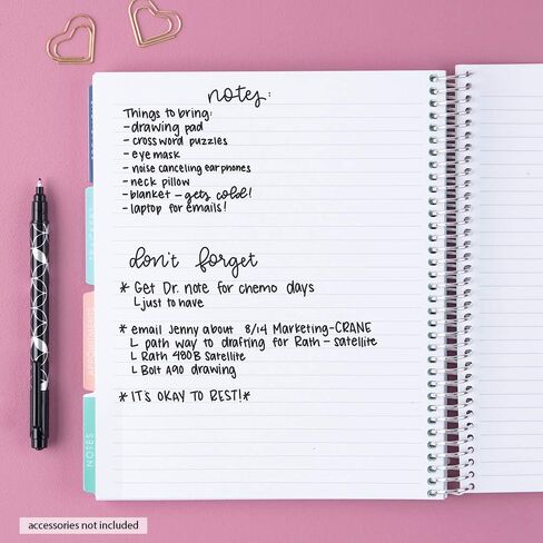 Erin Condren 7" x 9" Spiral Bound Medical Treatment Planner - Four Tabs, Treatment Tracking Spreads, Medical Information Pages, Support Log, Lined Note Pages in Saudi Arabia