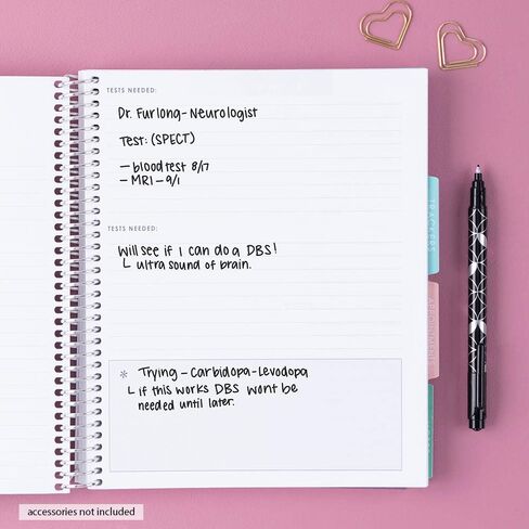 Erin Condren 7" x 9" Spiral Bound Medical Treatment Planner - Four Tabs, Treatment Tracking Spreads, Medical Information Pages, Support Log, Lined Note Pages in Saudi Arabia