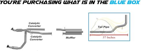 Exhaust Rear Tail Pipe Compatible for 2003-2009 Chevy Express 2500 4.8L | 03-09 Chevy Express 2500 6.0L | Stainless Steel | Northeastern Exhaust | Free Clamps Included | Direct-Fit in Saudi Arabia