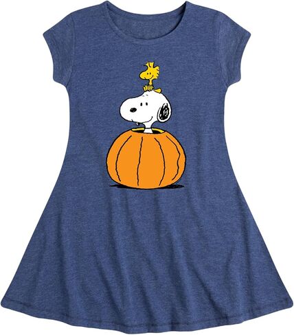 HYBRID APPAREL - Peanuts - Snoopy Woodstock Pumpkin - Toddler & Youth Girls Fit & Flare Dress in Saudi Arabia
