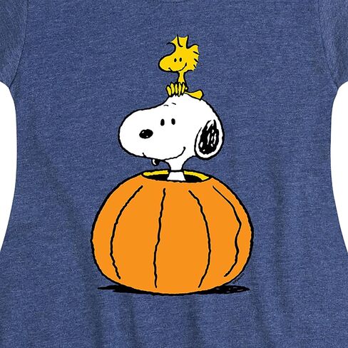 HYBRID APPAREL - Peanuts - Snoopy Woodstock Pumpkin - Toddler & Youth Girls Fit & Flare Dress in Saudi Arabia