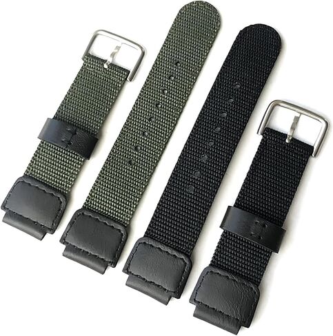 حزام مراقبة نايلون البديل 18 مم مع حلقة من الفولاذ المقاوم للصدأ لـ Casio AE1200WH AE-1000 SGW-300H SGW-400 AQ-S810W in Kuwait