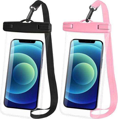 Vsagier[1 Pack] Waterproof Phone Pouch for iPhone 16/15 Pro Max & Galaxy S24+/S23-7 in Waterproof Phone Case with Lanyard, IPX8 Beach Travel Must Haves, Cruise Ship Essentials, Black in Kuwait