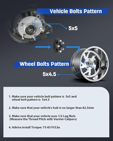 ECCPP 2PCS change bolt pattern from 5x5 to 5x4.5 Wheel Adapters Conversion Lug Centric 1" inch for jeep Commander 2006-2010 for jeep Grand Cherokee 1999-2010-NOT FIT Stock Rims in Saudi Arabia