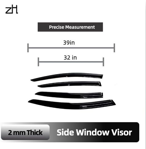 Fits Chevrolet Cruz Year: 2016 2017 2018 2019 Acrylic Safe Smoke Window Visor Set - Sun, Rain, and Vent Protection, 4-Pieces Window Deflector Guard Kit in Saudi Arabia