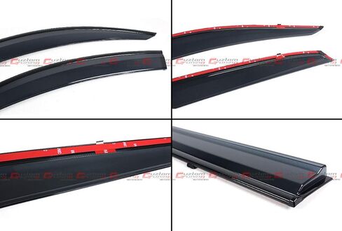 Premium Black Trim Clip-on Window Visor Rain Guard Wind Deflector Compatible with 2017-2021 Honda Civic Hatchback FK7 and Type-R FK8 Model Only in Saudi Arabia