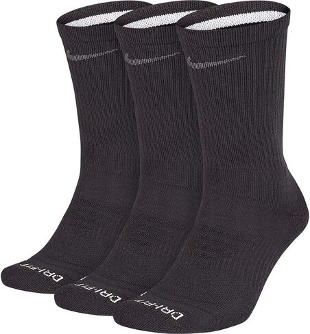 Nike Men's Pro Everyday Max Cushioned Training Crew Socks 3 Pairs (Black(SK0121-010)/Wolf Grey, X-Large) in Saudi Arabia