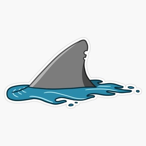 Shark Fin Vinyl Sticker Waterproof Decal Laptop Wall Window Bumper Sticker 5" in Saudi Arabia