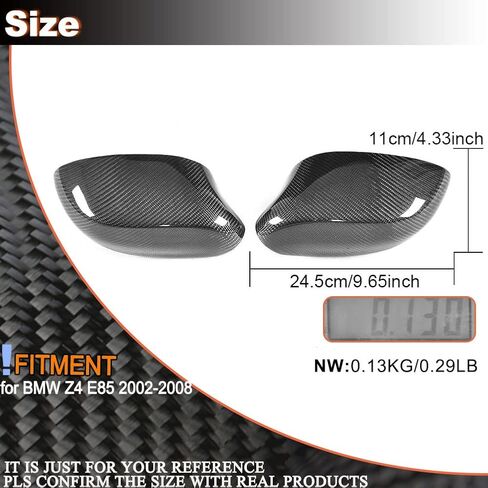 MCARCAR KIT Carbon Fiber Mirror Covers for BMW Z4 E85 2002-2008 Add on Style Car Rearview Mirror Caps in Saudi Arabia