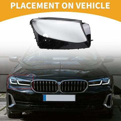 Headlight Lens Cover No.2539061601 Car Front Right Headlight Headlamp Lense Clear Lens Cover for Mercedes Benz W253 GLC 2016-2019 PC Black Clear in Saudi Arabia