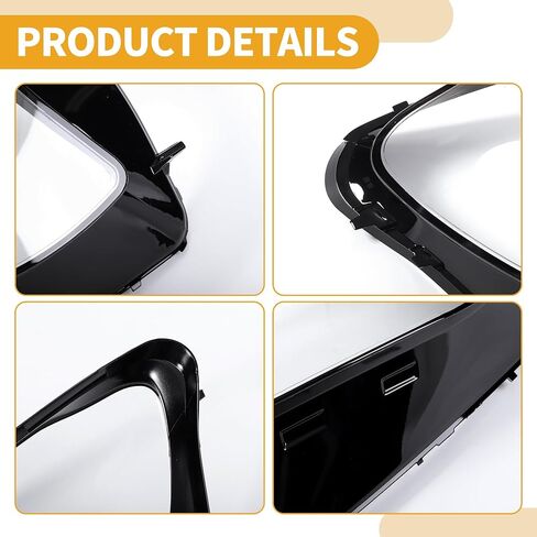 Headlight Lens Cover No.2539061601 Car Front Right Headlight Headlamp Lense Clear Lens Cover for Mercedes Benz W253 GLC 2016-2019 PC Black Clear in Saudi Arabia