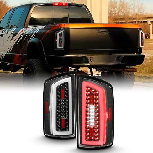 AKKON - Fits 2007 2008 Dodge Ram 1500 2500/2009 3500 Full LED Tube Bar Black Smoked Tail Lights Brake Lamp Pair Left+Right in Saudi Arabia
