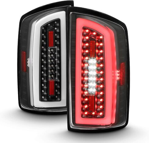 AKKON - Fits 2007 2008 Dodge Ram 1500 2500/2009 3500 Full LED Tube Bar Black Smoked Tail Lights Brake Lamp Pair Left+Right in Saudi Arabia