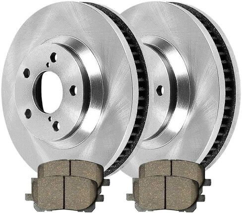 Autoshack Front Brake Kit استبدال 2003-2008 Toyota Corolla Matrix 2003-2008 Pontiac Vibe 1.8l AWD FWD Disced Brake Rotors مع منصات الفرامل السيرامية 10.8 "(275.0 مم) RSCD41272-41272-923-2-4 in Kuwait