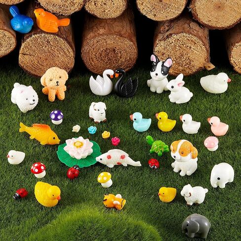 Skylety 100 Pieces Mini Rabbit Carrot Figurines Easter Bunny Carrot Figures Resin Duck Miniatures Figurines Tiny Resin Animal Figurine Micro Landscape Dollhouse Ornament for DIY Easter Bunny Garden in Saudi Arabia