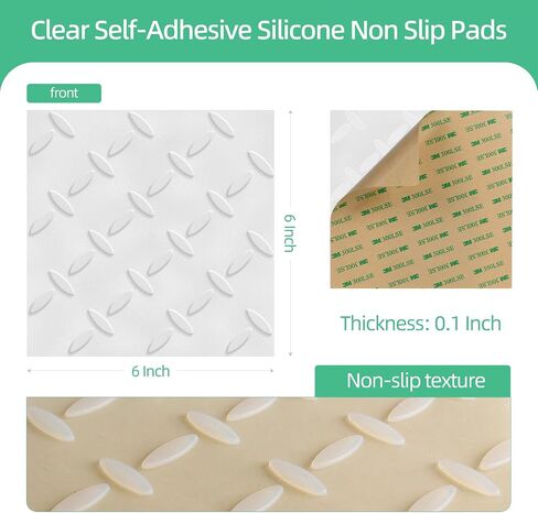 5 Pack 6"x6" Large Clear Self-Adhesive Silicone Non Slip Pads, Rug Gripper for Carpet, Rug to Carpet Gripper, Glass Chair Mat Anti Slip Pads in Saudi Arabia