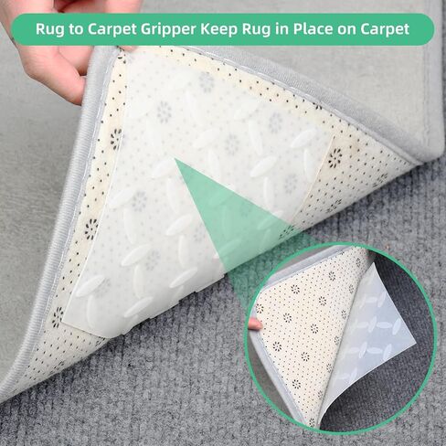 5 Pack 6"x6" Large Clear Self-Adhesive Silicone Non Slip Pads, Rug Gripper for Carpet, Rug to Carpet Gripper, Glass Chair Mat Anti Slip Pads in Saudi Arabia