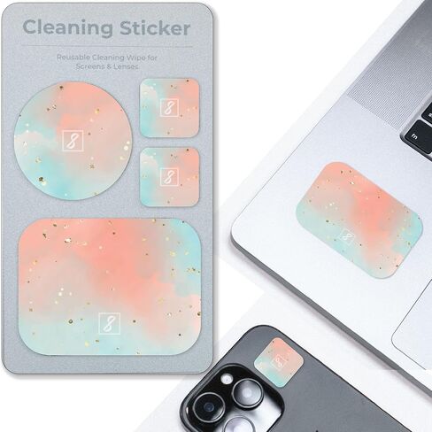 SleekStrip Portable Cleaning Sticker Pad Reusable Screen Cleaner Wipes Lens Cleaner Wipes for Phone iPad Car Touch Screen Display MacBook Computer Laptop Camera Lens Electronic TV Monitor - 2PK (8PCS) in Kuwait