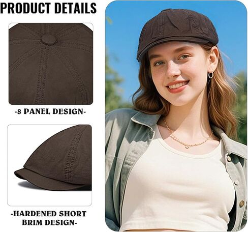 Croogo الكلاسيكية موزع الصحف قبعات للرجال الصيف قبعة جولف خمر قبعة مسطحة اللبلاب سائقة أجرة القيادة قبعة الصيد 8 لوحة بيكر بوي القبعات in Kuwait