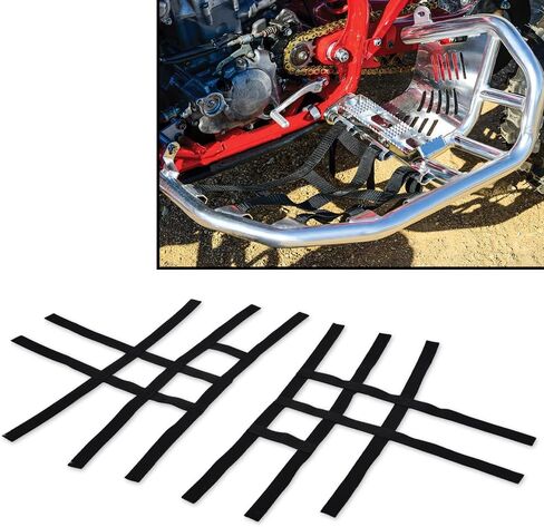 G-plus nerf bar nets متوافق مع ATV Honda TRX450R 400EX 400X 300EX 300X Webbing 2006-2011 2 PCS Black in Saudi Arabia