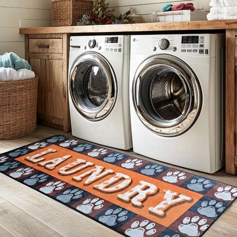 Laundry Room Rug 20"x47" TPR Non-Slip Runner Rug Laundry Rugs Organization Farmhouse laundry room corridor dog paw floor mat,Laundry Room decor for Laundry, Kitchen, Bathroom and Farmhouse Charm in Saudi Arabia