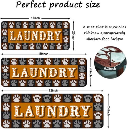 Laundry Room Rug 20"x47" TPR Non-Slip Runner Rug Laundry Rugs Organization Farmhouse laundry room corridor dog paw floor mat,Laundry Room decor for Laundry, Kitchen, Bathroom and Farmhouse Charm in Saudi Arabia