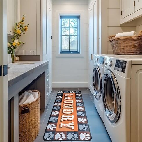 Laundry Room Rug 20"x47" TPR Non-Slip Runner Rug Laundry Rugs Organization Farmhouse laundry room corridor dog paw floor mat,Laundry Room decor for Laundry, Kitchen, Bathroom and Farmhouse Charm in Saudi Arabia