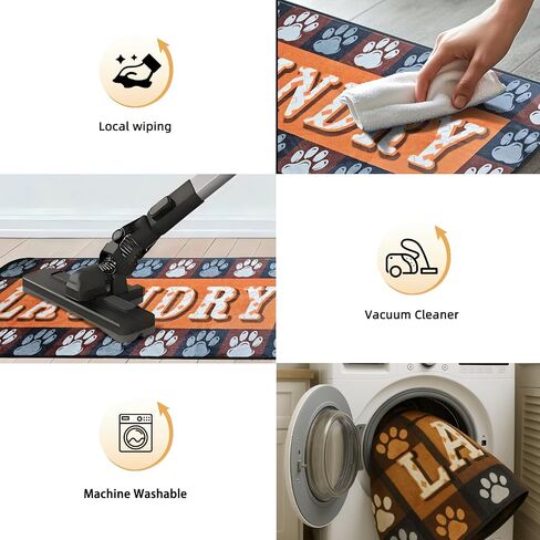 Laundry Room Rug 20"x47" TPR Non-Slip Runner Rug Laundry Rugs Organization Farmhouse laundry room corridor dog paw floor mat,Laundry Room decor for Laundry, Kitchen, Bathroom and Farmhouse Charm in Saudi Arabia