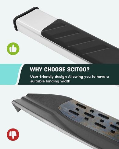 Scitoo nerf Bar Running Board Love Step for 2009-2022 for Dodge Ram 1500 2500 3500 Quad Cab 4.92 Inch Stainless Steel ، ABS Plastic Step Bars in Saudi Arabia