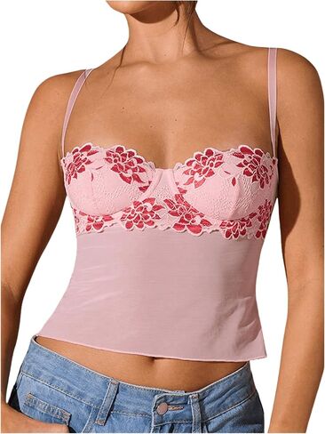 Wdirara Women's Low Cut Sexy Out Out Bustier Bustier Top Top in Kuwait