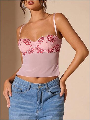 Wdirara Women's Low Cut Sexy Out Out Bustier Bustier Top Top in Kuwait