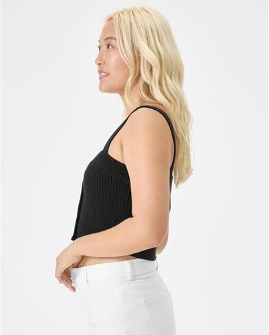florence by mills Women's Bright Side Button-up Knit Cropped Tank in Saudi Arabia
